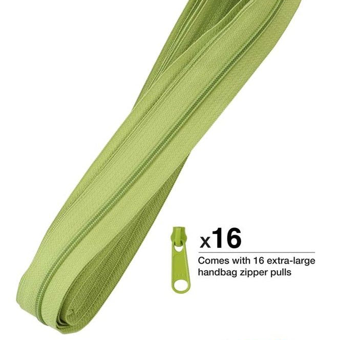 Zipper, Apple GREEN Zippers by the Yard - 4 Yards