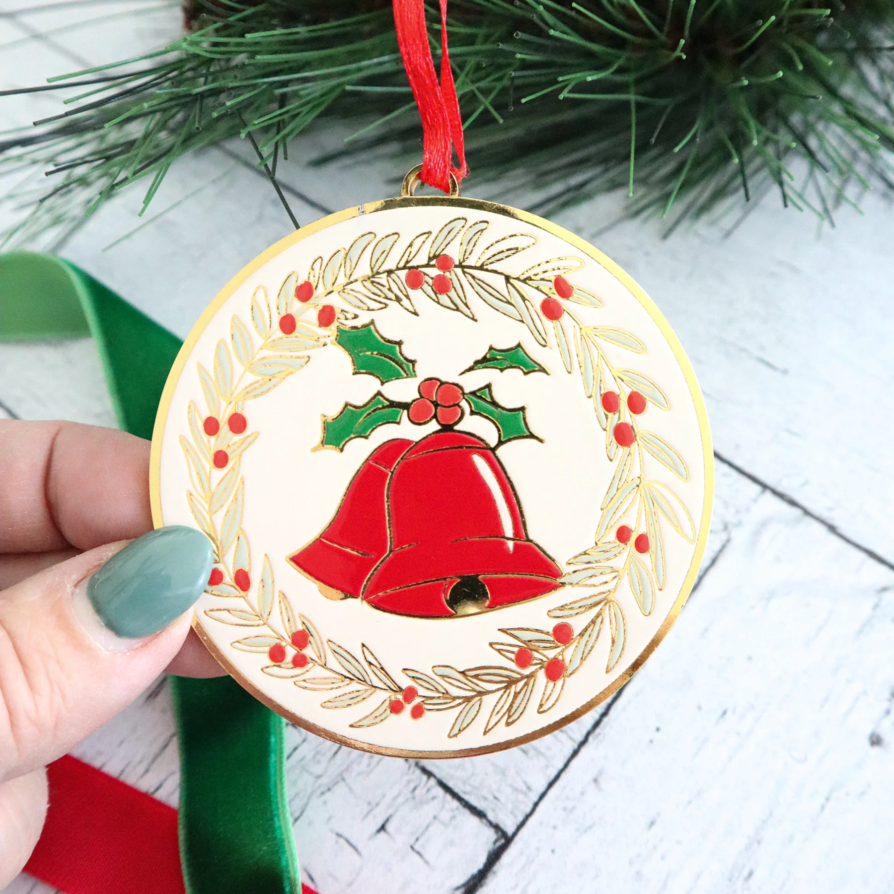 Christmas ORNAMENT, Christmas Bells by Flamingo Toes