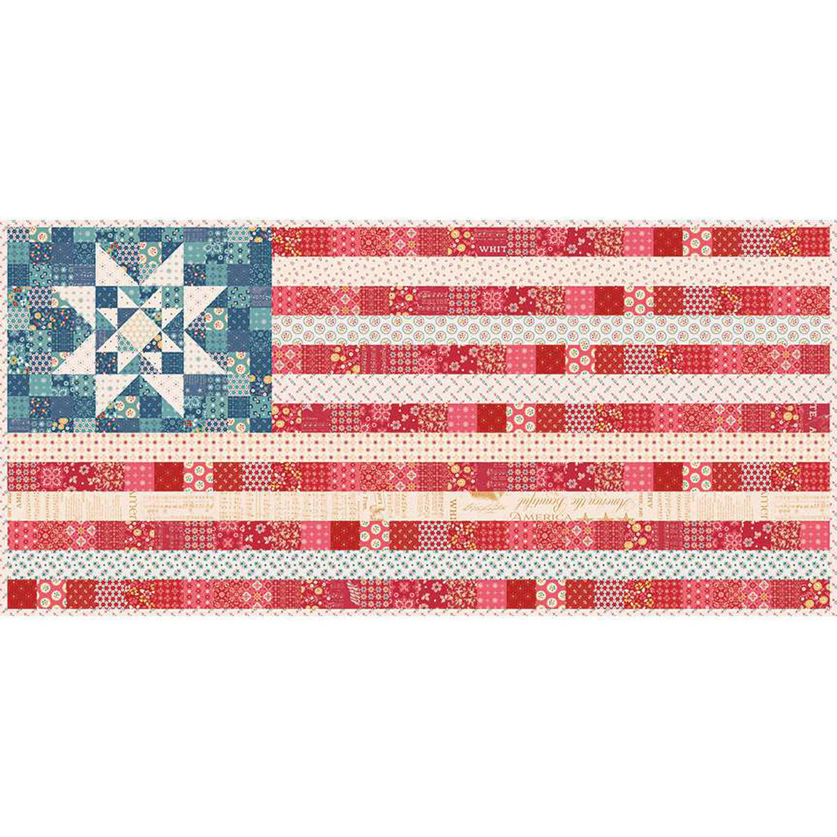 Quilt Kit, Boxed Set - Americana Oh Beautiful Flag Runner & Amber Waves Mini Quilt by Lori Holt