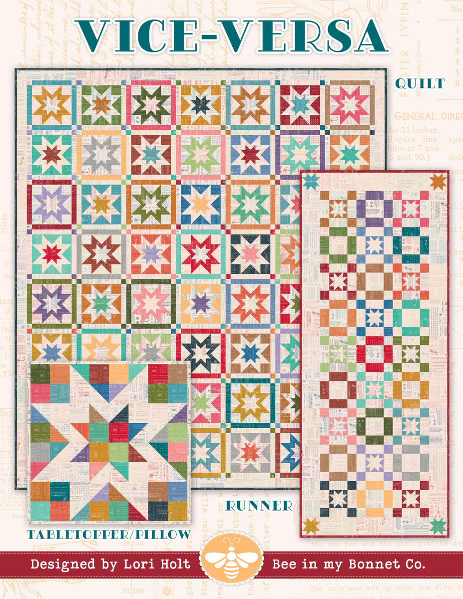 Pattern, Vice-Versa Quilt, Runner, and Pillow by Lori Holt