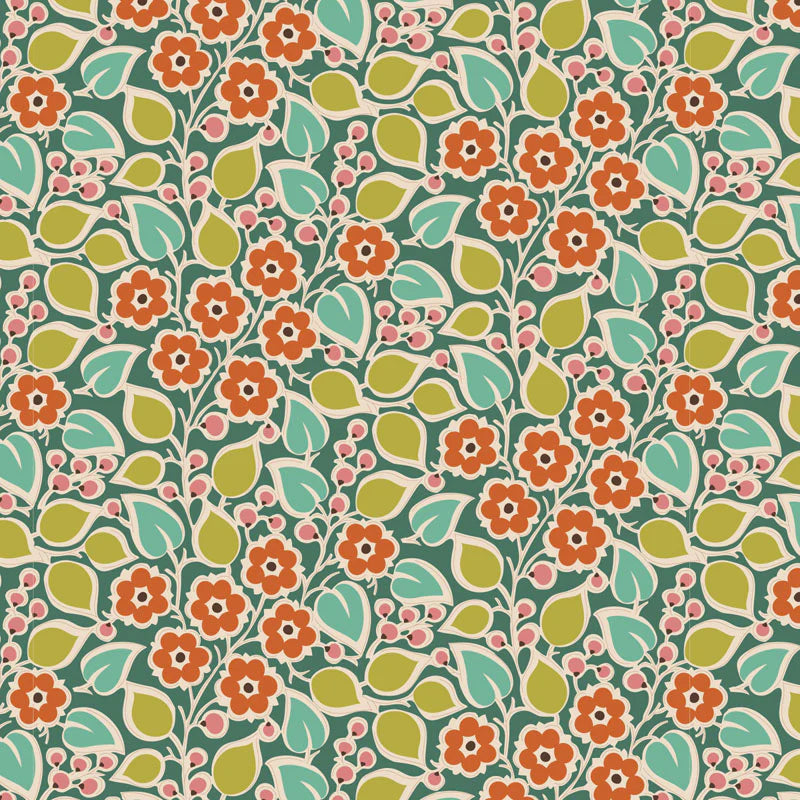 Fabric, Pie in the Sky by Tilda - TOPSY TURVY PINE (backing cut - 5 1/3 yards)