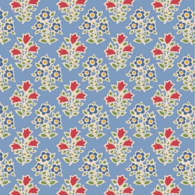 Fabric, Jubilee Collection by Tilda - Farm Flowers LIGHT BLUE (Backing Cut - FIVE YARDS)