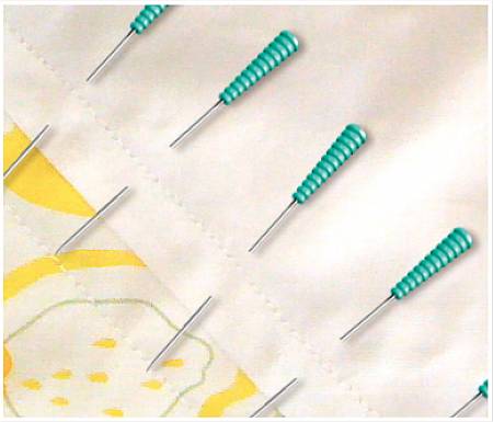 Magic Pins, 100 PATCHWORK Comfort Grip & Heat Resistant - Extra Fine Aqua