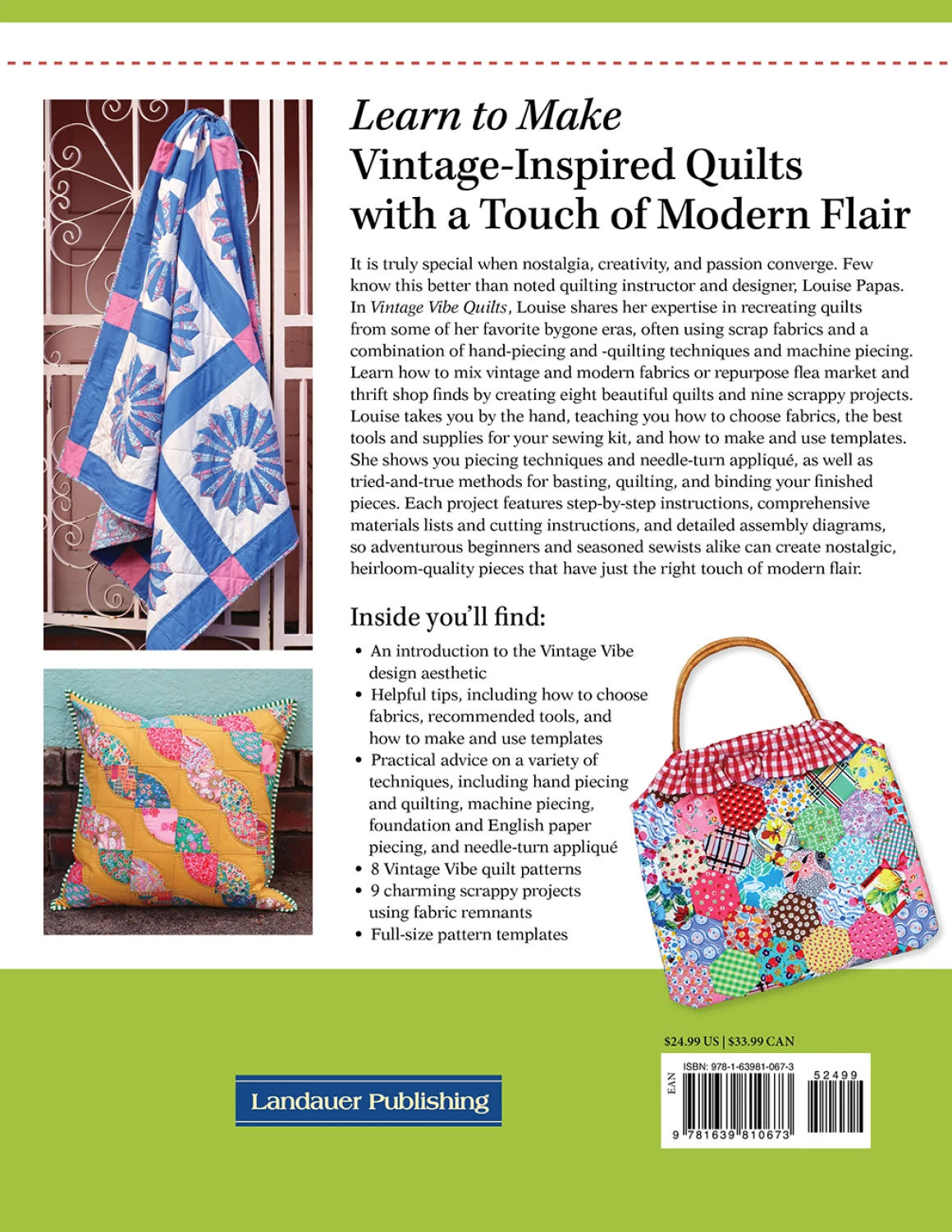 PATTERN BOOK, Vintage Vibe Quilts and Projects by Louise Papas