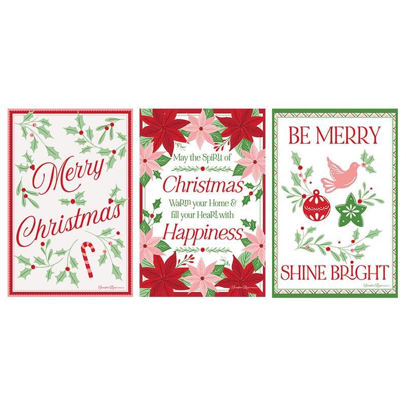 Tea Towel Set by Sweetfire Road - MERRILY ON HIGH - Set of 3