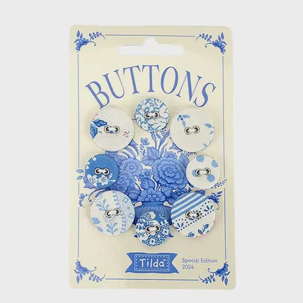 Buttons, Something Blue LIGHT by Tilda - 8 count