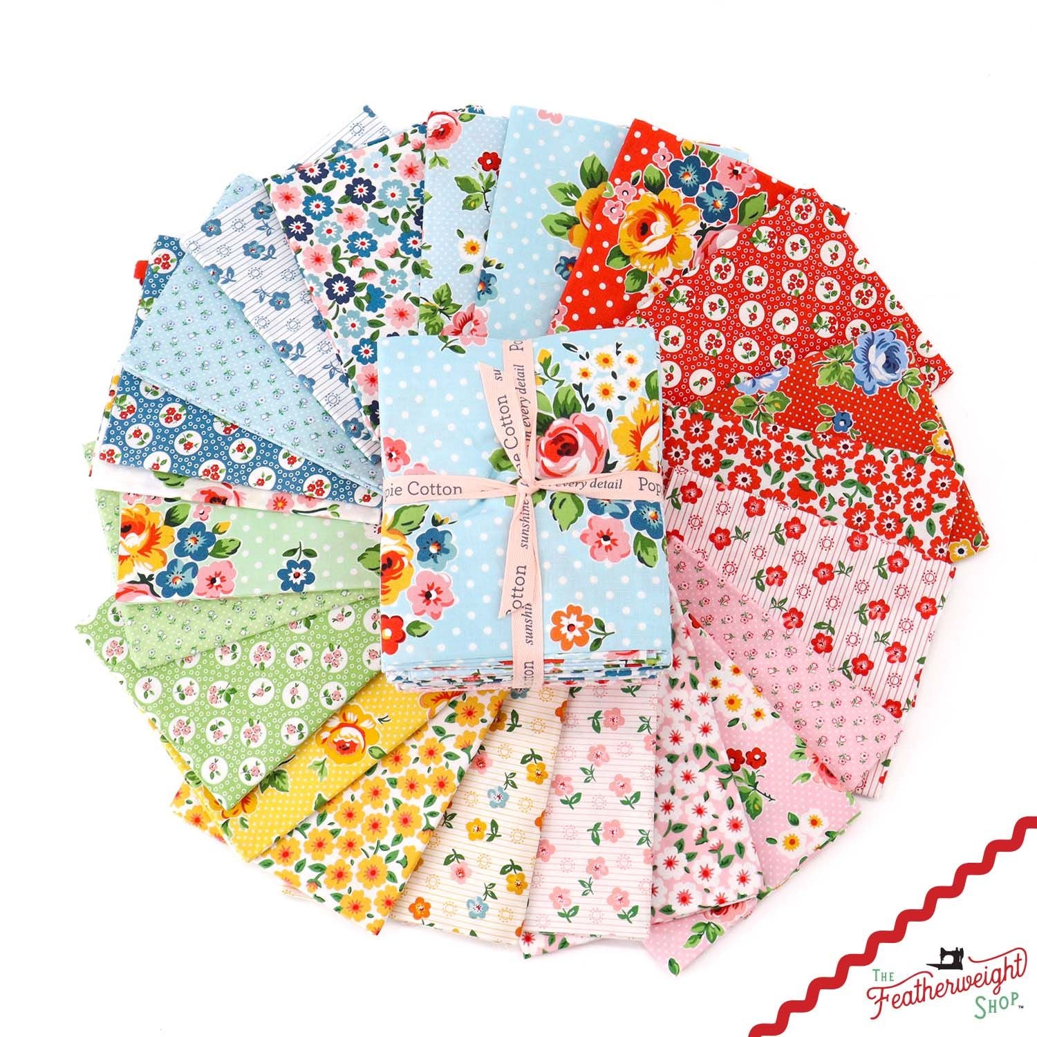 Fabric, Flower Market by Elea Lutz for Poppie Cotton - FAT QUARTER BUNDLE