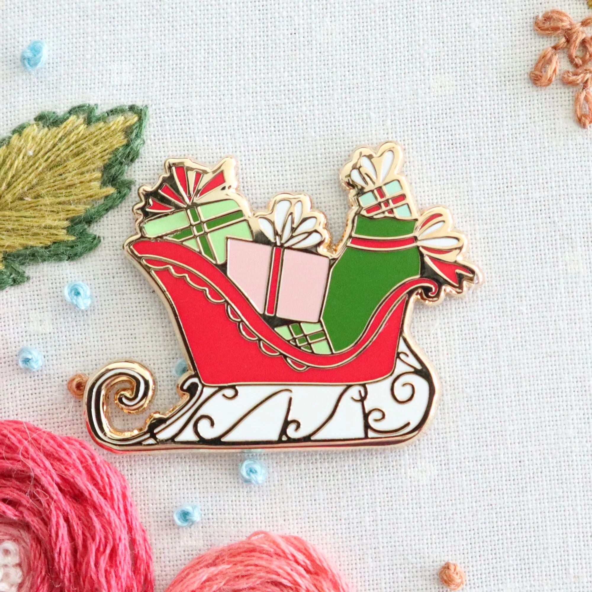 Needle Minder, SANTA'S SLEIGH by Flamingo Toes