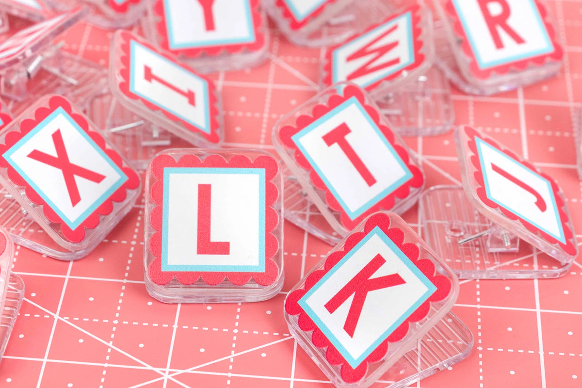 AlphaClippies - PINK Alphabet & Number Tag CLIPS by It's Sew Emma