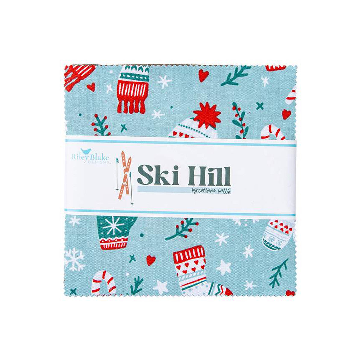 Fabric, Winter Ski Hill - 5-INCH STACKER