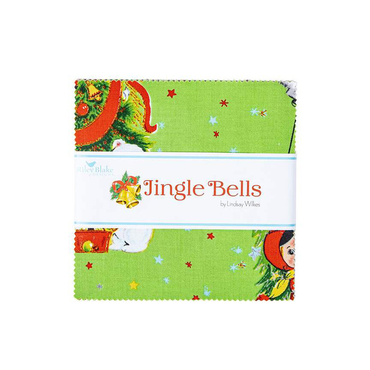 Fabric, JINGLE BELLS Retro Christmas - 5-INCH STACKER