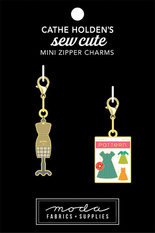 Enamel Charm Zipper Pull - MANNEQUIN & PATTERN by Cathe Holden