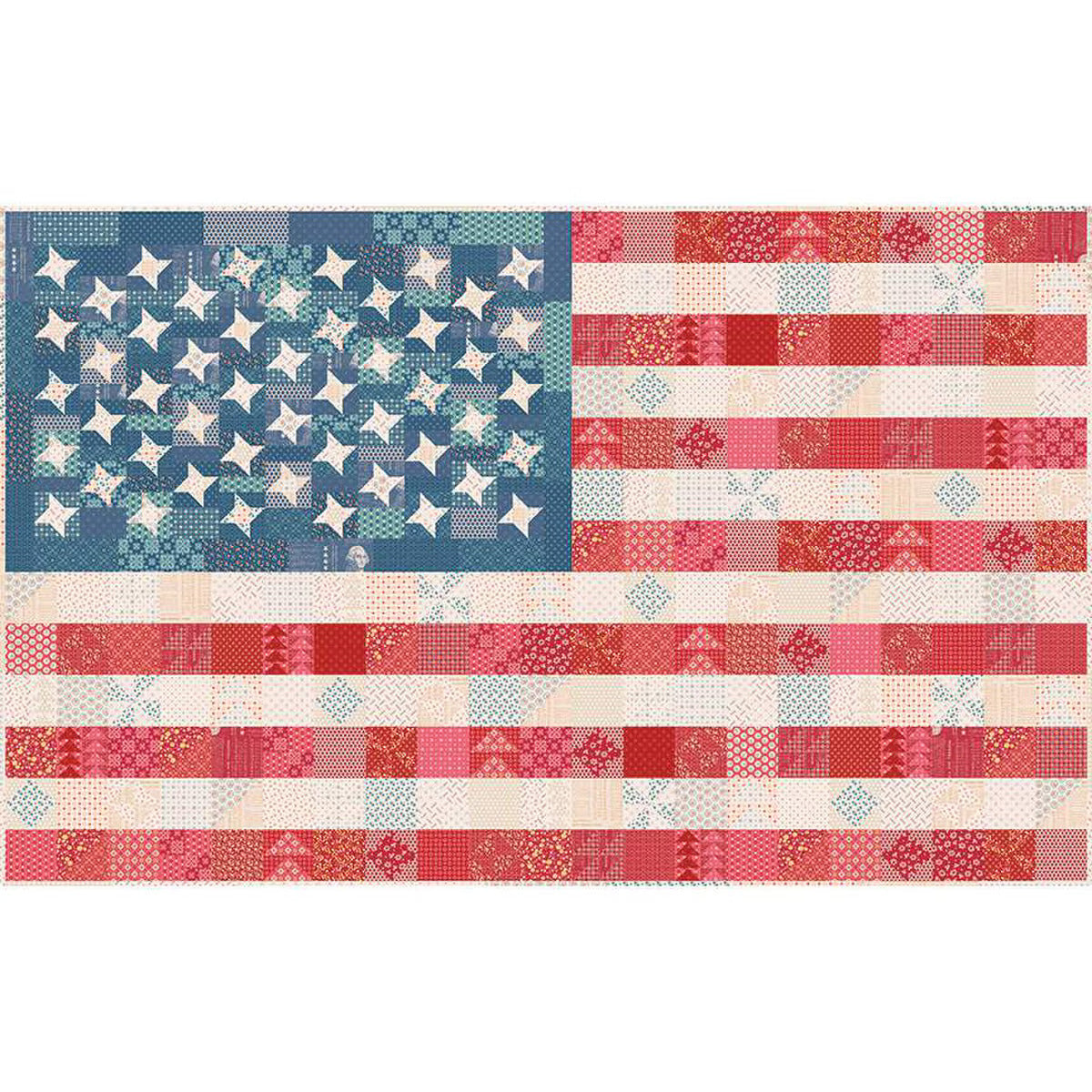 Pattern, Scrappy Americana Flag Quilt by Lori Holt