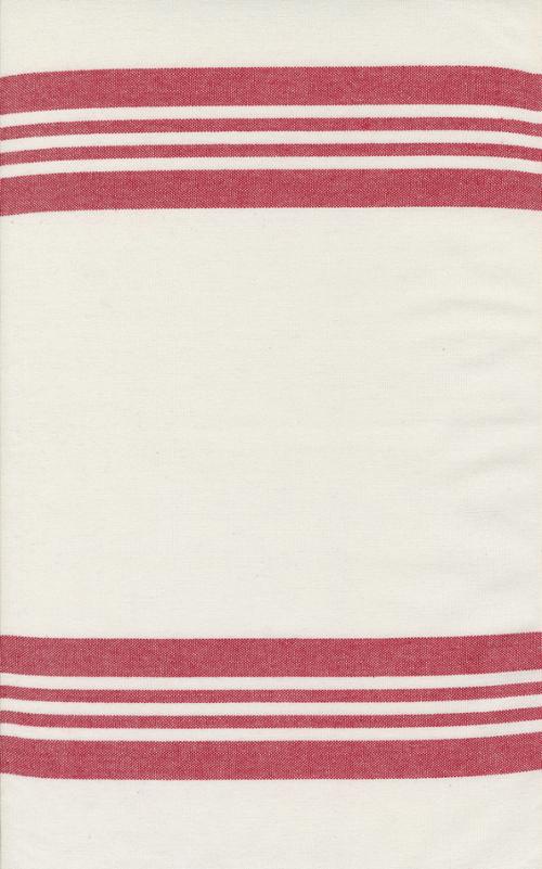 Fabric, 16-Inch Toweling by MODA - Panache Ivory with Red Stripes (by the yard)