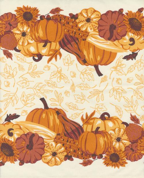 Fabric, 16-Inch Toweling by MODA - Cornucopia HARVEST PUMPKINS, Corn & Sunflowers (by the yard)