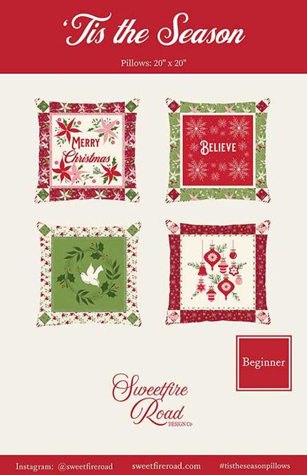 PATTERN, Tis the Season Christmas Pillow Cover Set by Sweetfire Road