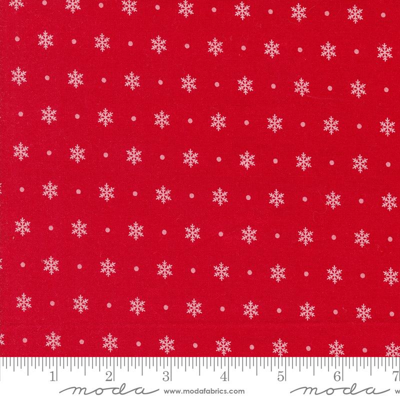 Fabric, Kitty Christmas Flurry Blenders Snowflake by Urban Chiks - Red BERRY (by the yard)