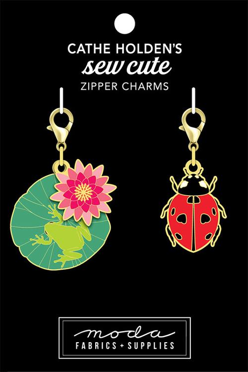 Enamel Charm Zipper Pull - FROG & LADY BUG by Cathe Holden