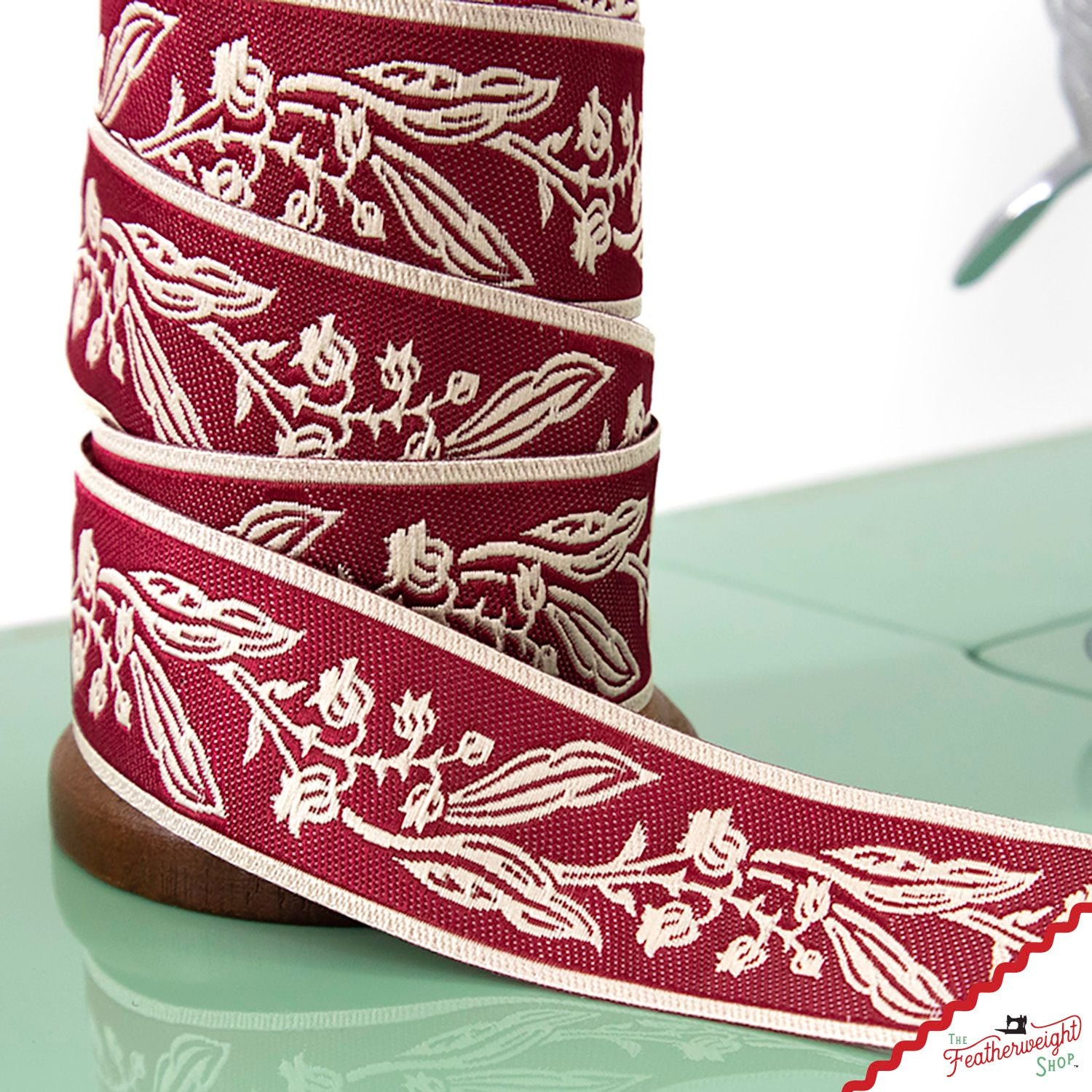 RIBBON, Lilly of the Valley RED and WHITE 7/8" (by the yard)