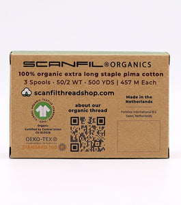 Box Back of Scanfil Organic Cotton Thread Set