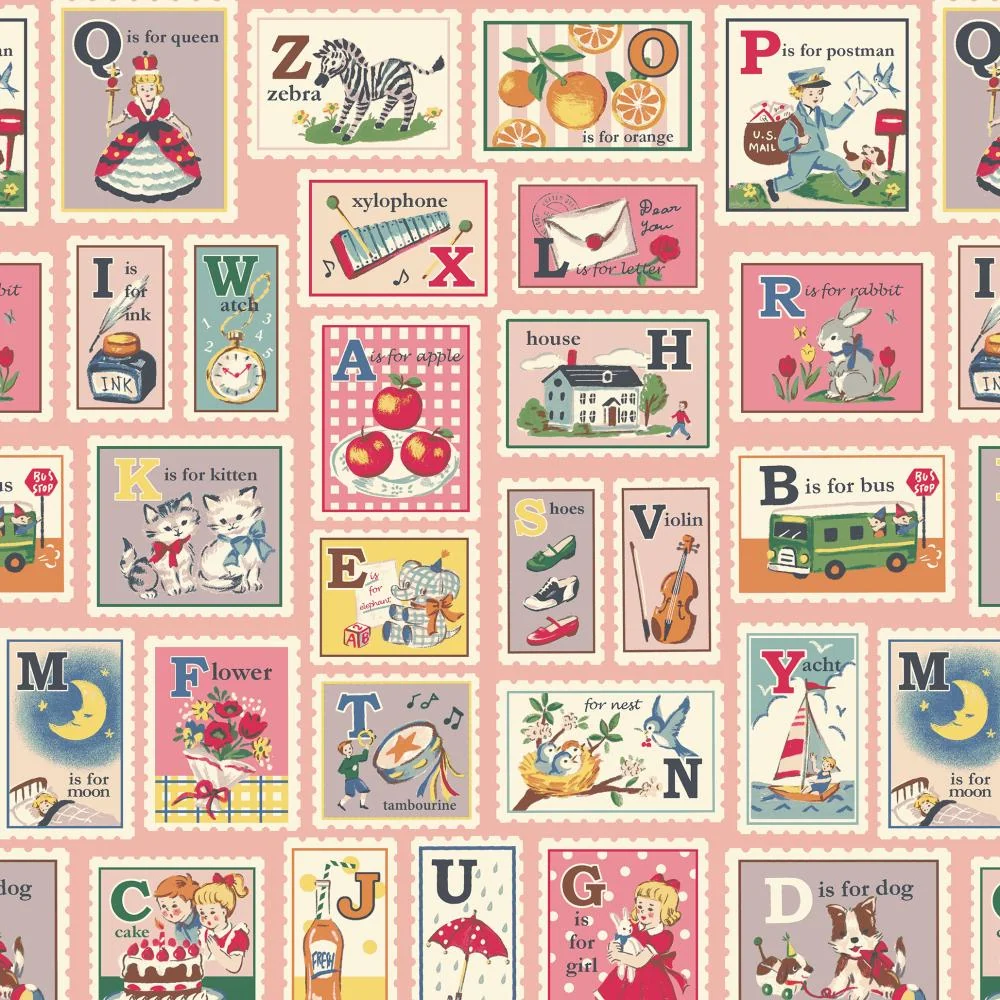 Fabric, Quilt Gate Dear Little World - Hello Again 2 PINK (by the yard)