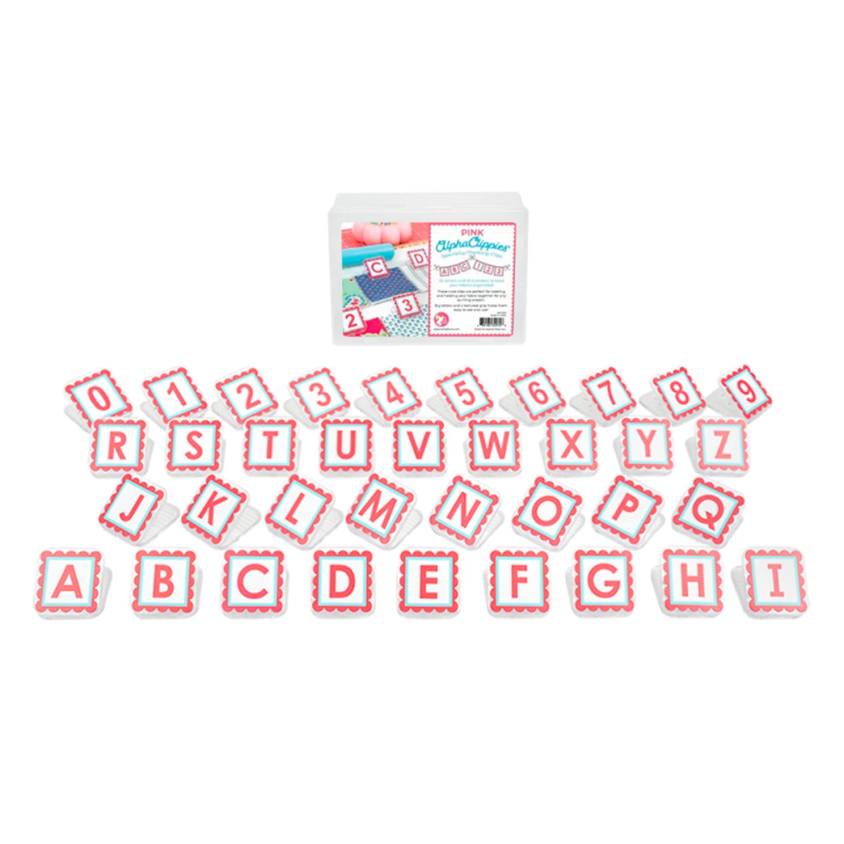AlphaClippies - PINK Alphabet & Number Tag CLIPS by It's Sew Emma