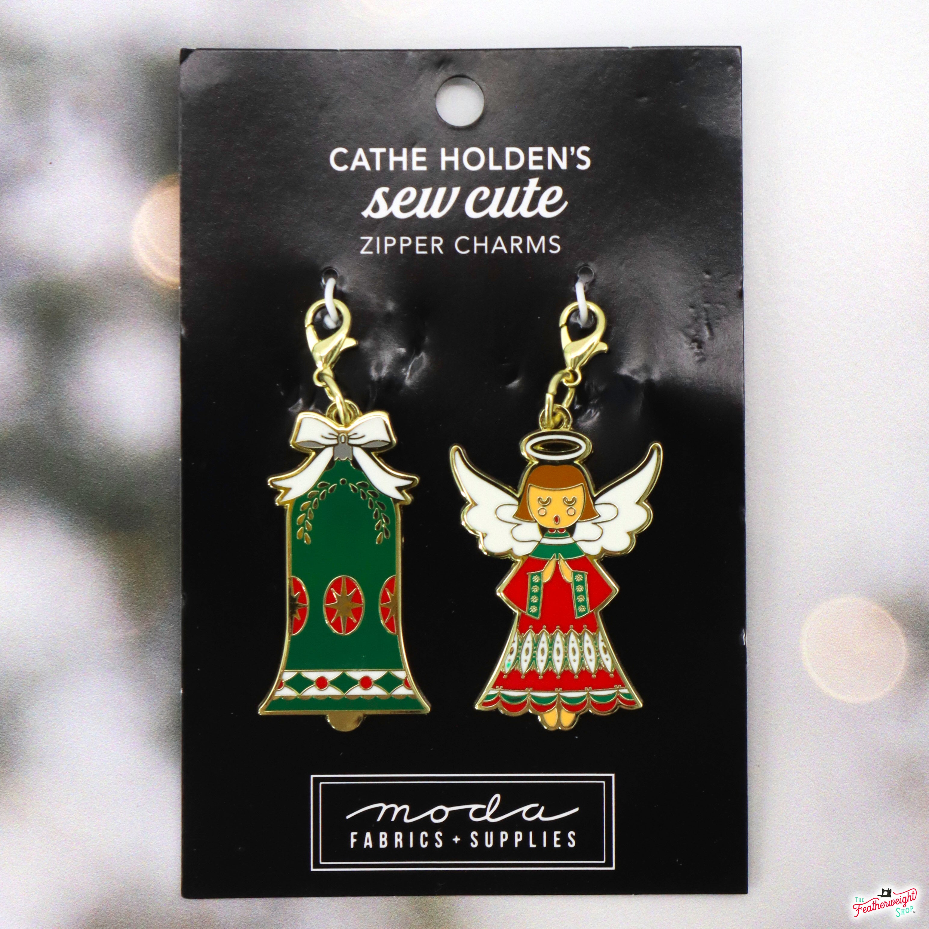 Enamel Charm Zipper Pull - BELL & ANGEL by Cathe Holden