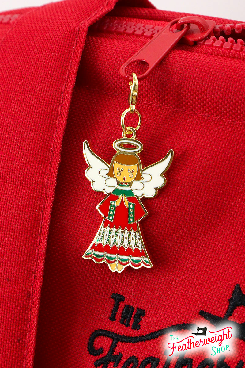 Enamel Charm Zipper Pull - BELL & ANGEL by Cathe Holden