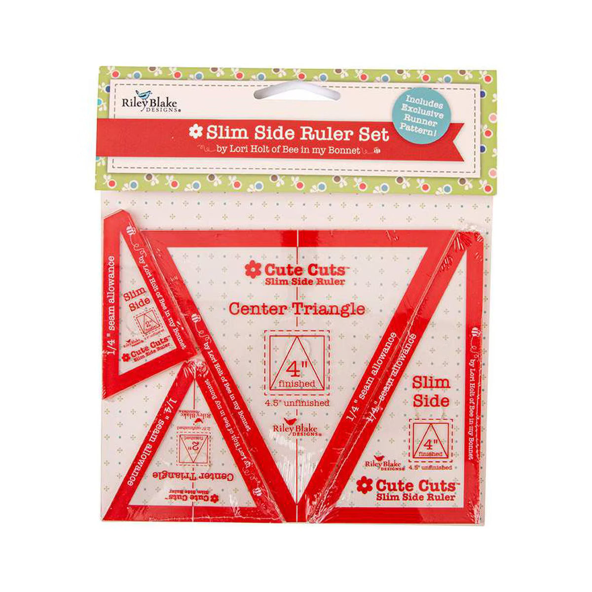Cutting Ruler, TRIANGLE Slim-Side Set by Lori Holt Cute Cuts