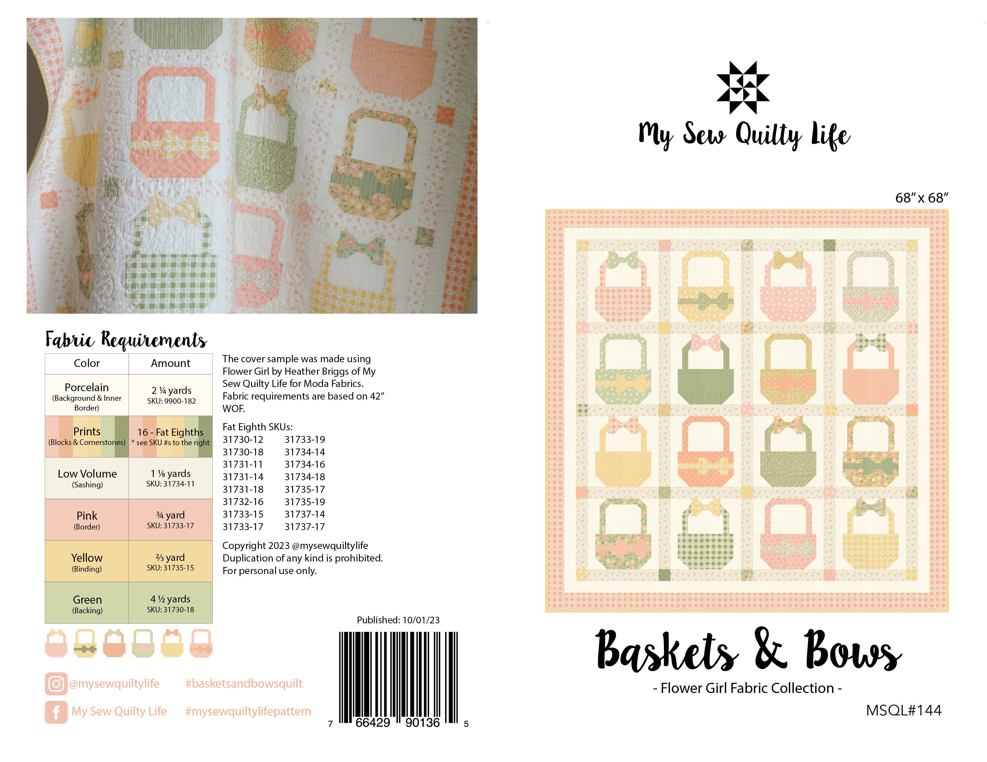 Pattern, Baskets & Bows Quilt by My Sew Quilty Life (digital download)