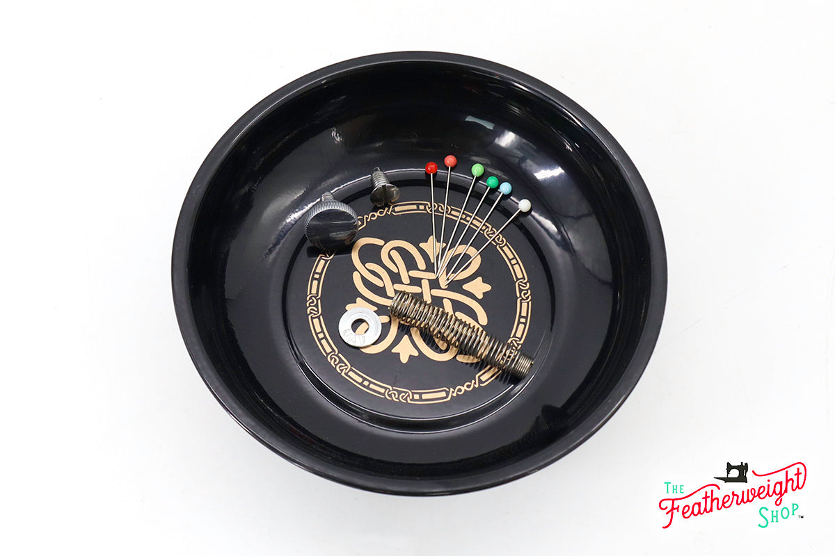 Magnetic Dish for Pins & Maintenance, BLACK & GOLD Featherweight Style