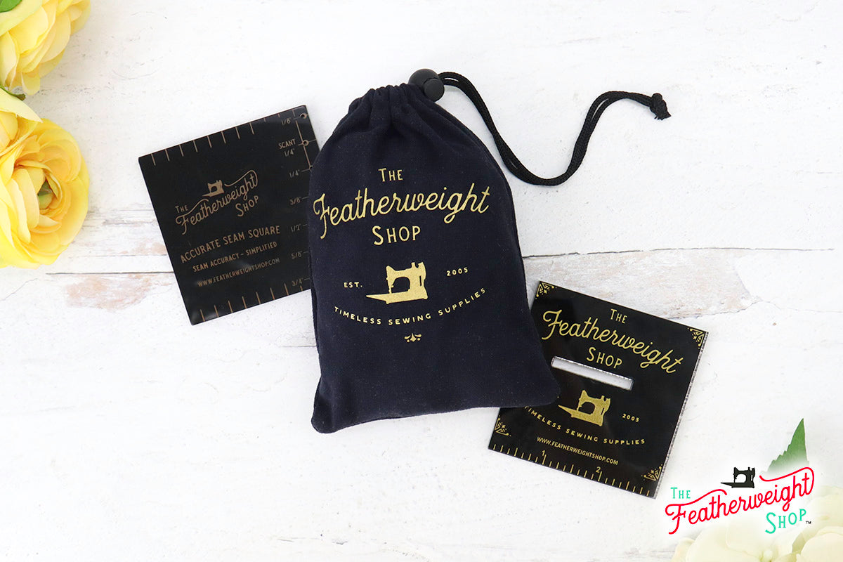 COMPLETE SET: Featherweight Accurate Seam Guide, Square, and Pocket Bag (BLACK)