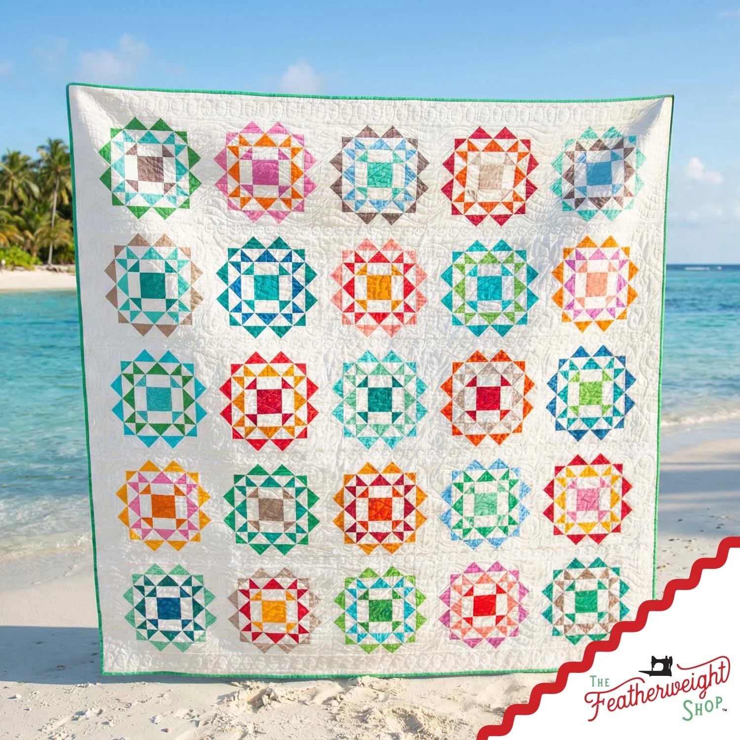 Quilt Kit, Laser Pre-cut - Kaleidoscope Caribbean Quilt Kit