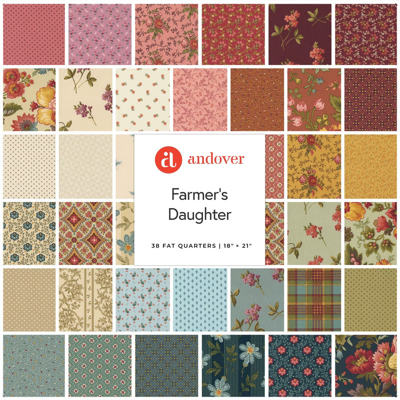 Fabric, Farmer's Daughter by Laundry Basket Quilts - FAT QUARTER BUNDLE