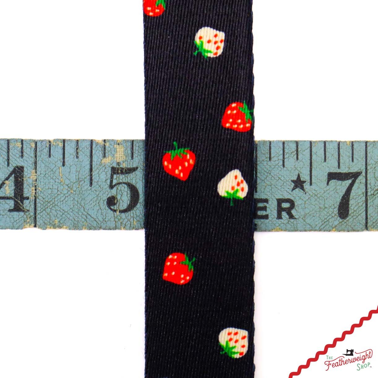 Strapping, MINI BERRY Webbing Black 1" (sold by the yard)