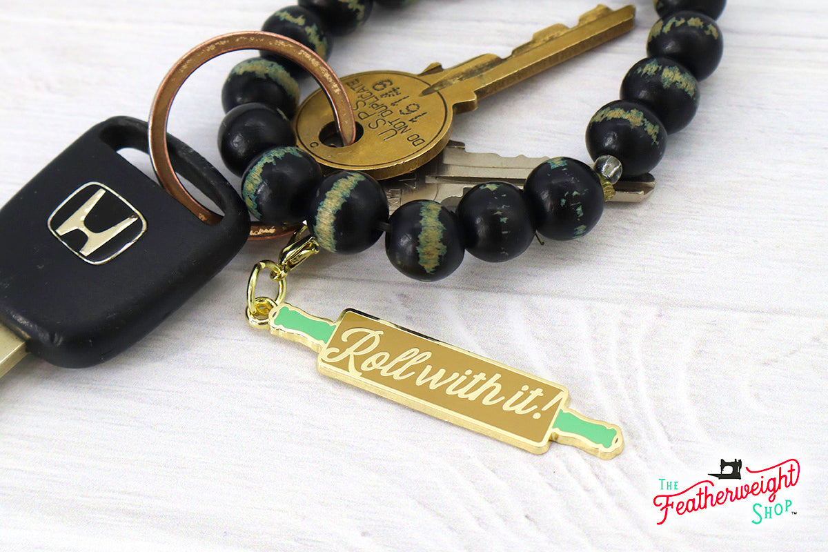 Enamel Charm Zipper Pull - ROLLING PIN & CAKE STAND by Cathe Holden