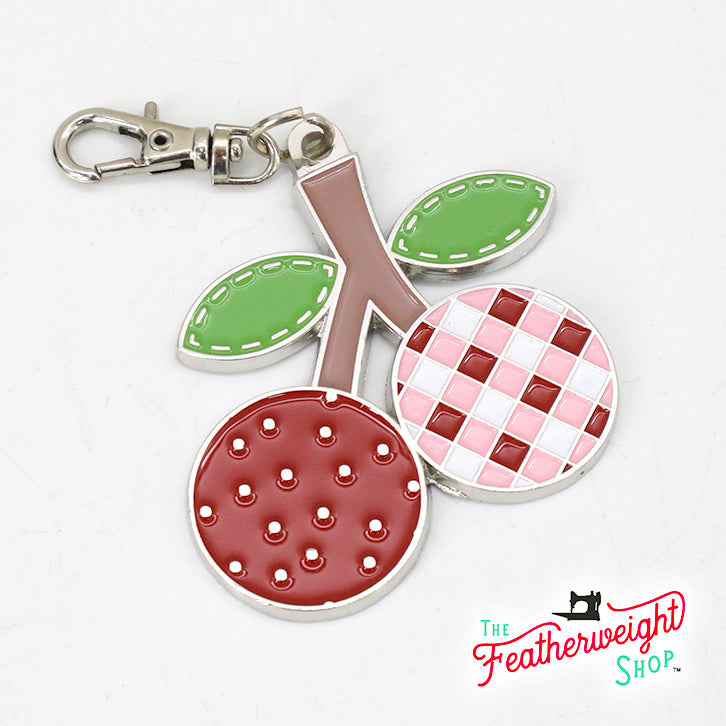 Keyring & Keychain Enamel Charm, CHERRY by Lori Holt