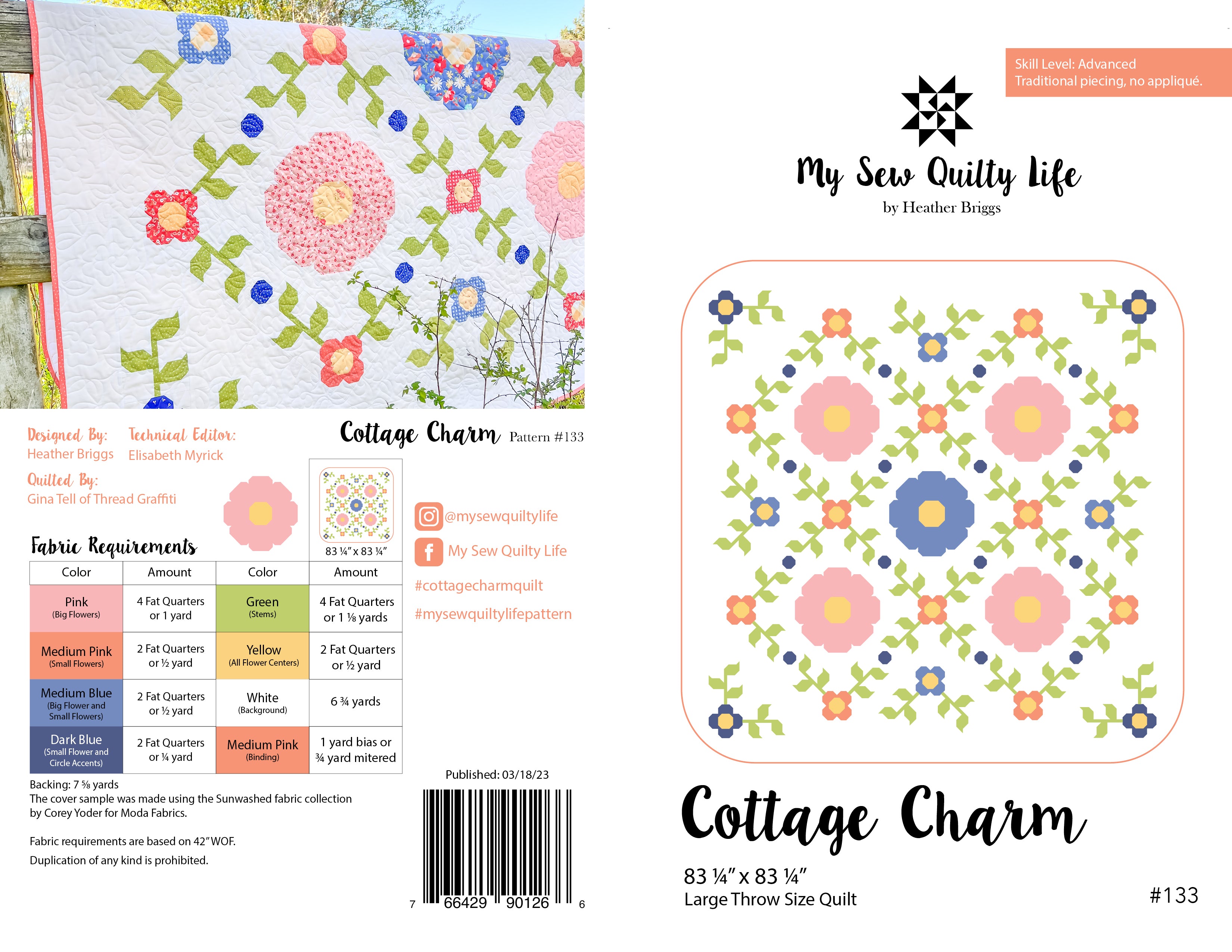 Pattern, Cottage Charm Quilt by My Sew Quilty Life (digital download)