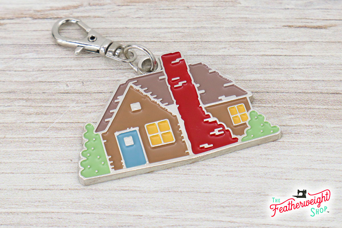 Keyring & Keychain Enamel Charm, Cottage by Lori Holt