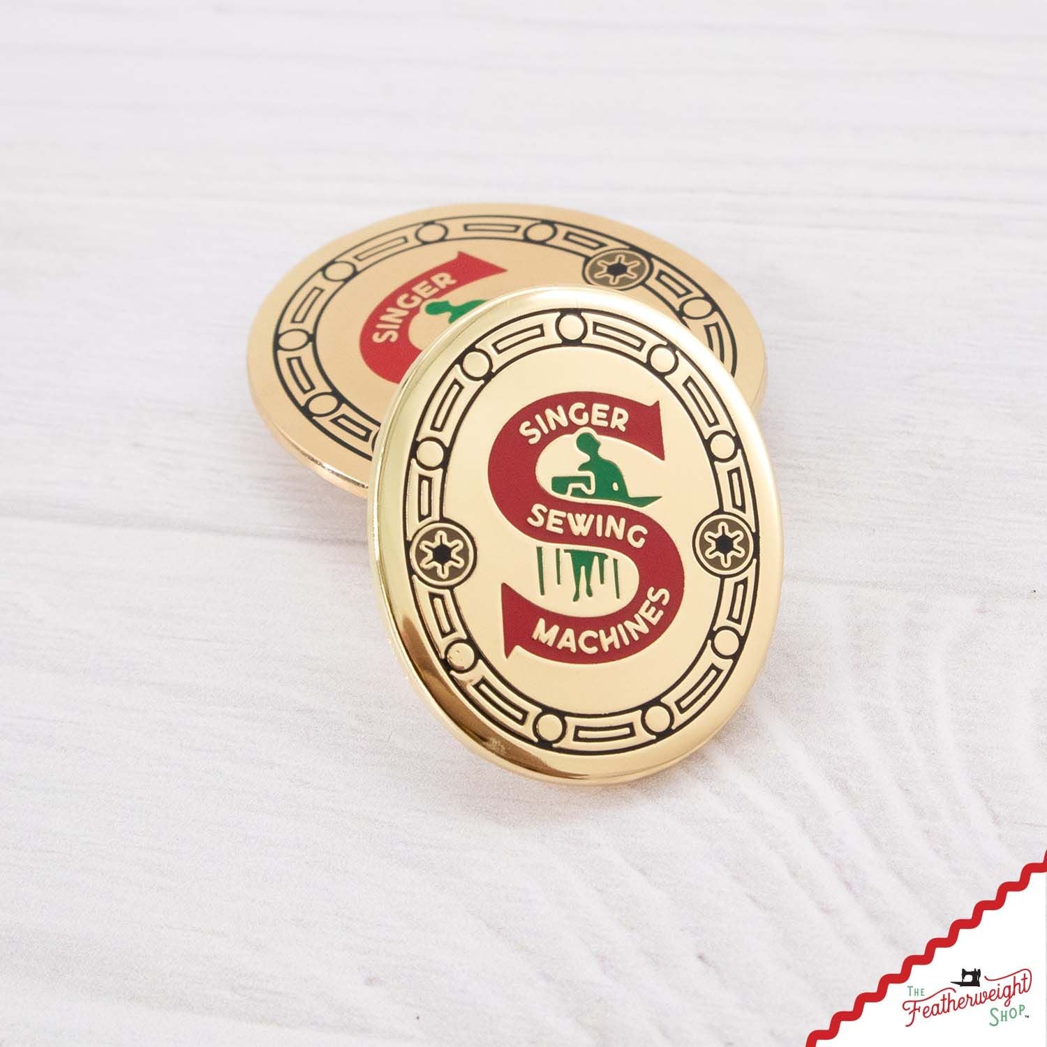 LAPEL Pin - Enamel RED S Featherweight Badge