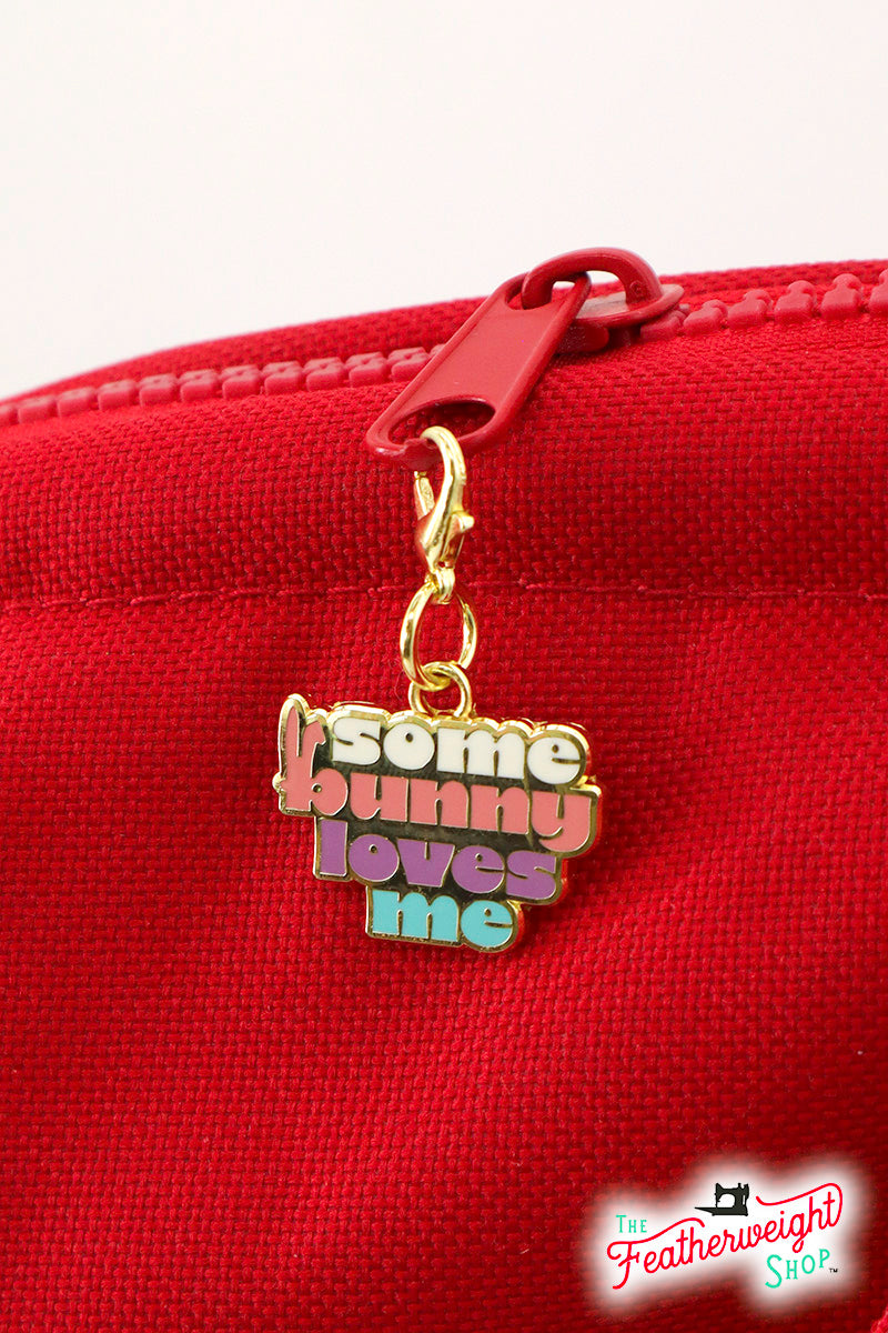 Enamel Charm Zipper Pull - EASTER BASKET, BUNNY RABBIT, LOVES ME by Cathe Holden