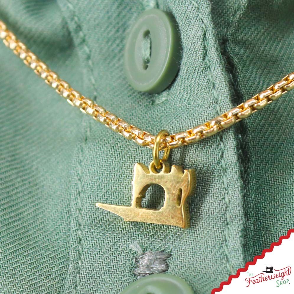 Jewelry, Singer Featherweight 221 Charm, GOLD