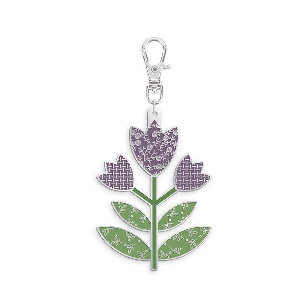 Keyring & Keychain Enamel Happy Charm, Tulip by Lori Holt