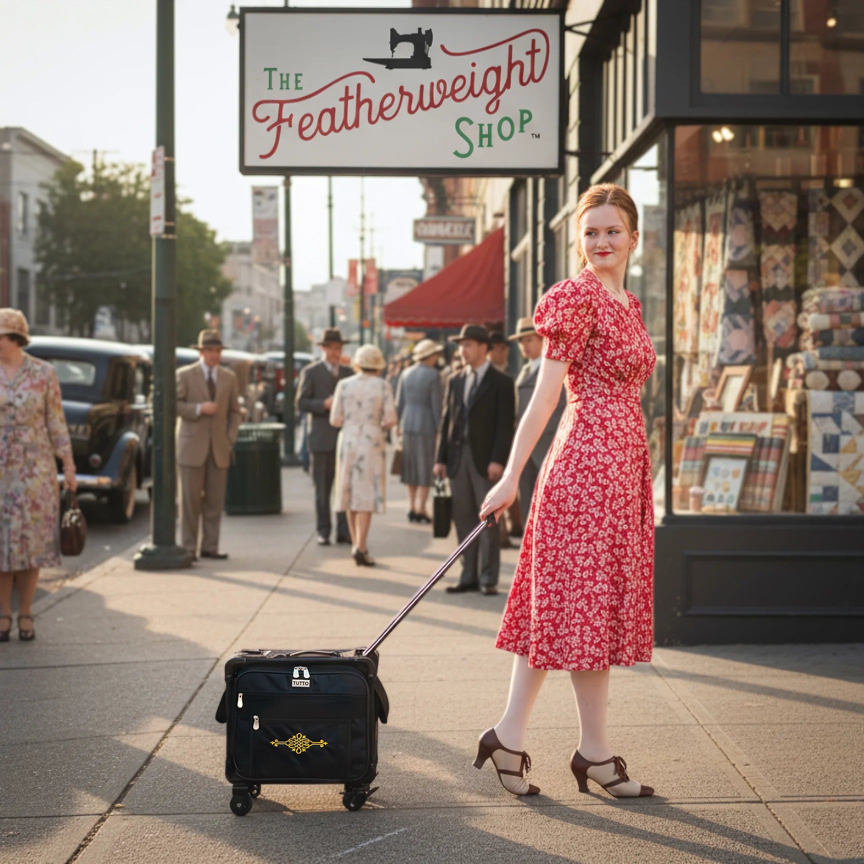 BAG, Featherweight Flyer Rolling Tote by Tutto fits Singer Featherweight 221 & 222