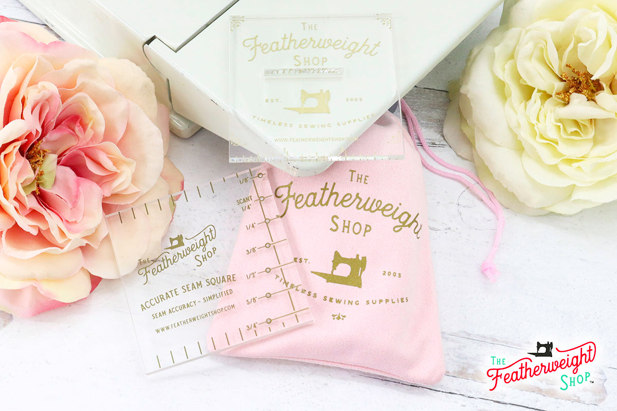 COMPLETE SET: Featherweight Accurate Seam Guide, Square, and Pocket Bag (Clear)