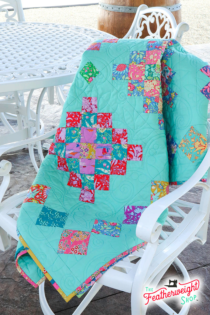Caribbean Sea Great Granny Squared Quilt UPGRADE to Full/Queen Size