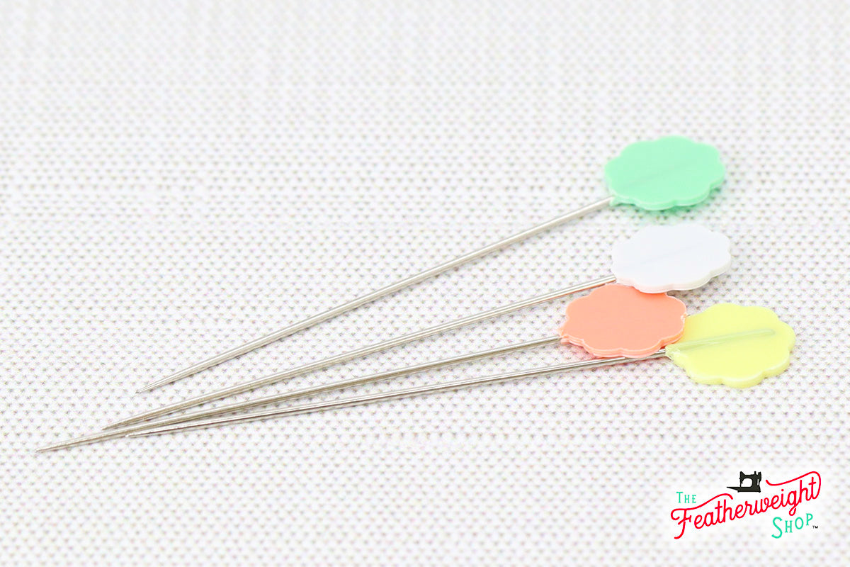 Flower Head Pins, Multi-Colored PASTELS 100 Count