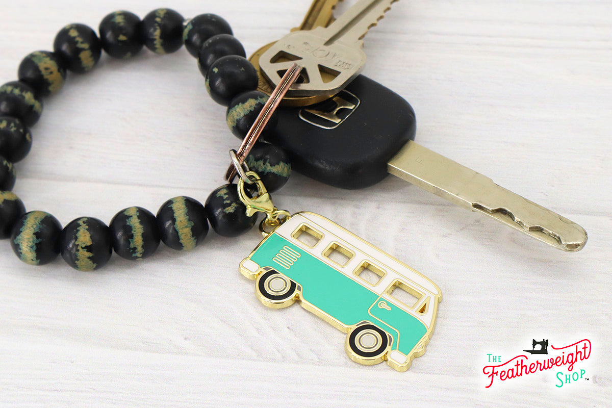 Enamel Charm Zipper Pull - FLOWER & BUS by Cathe Holden