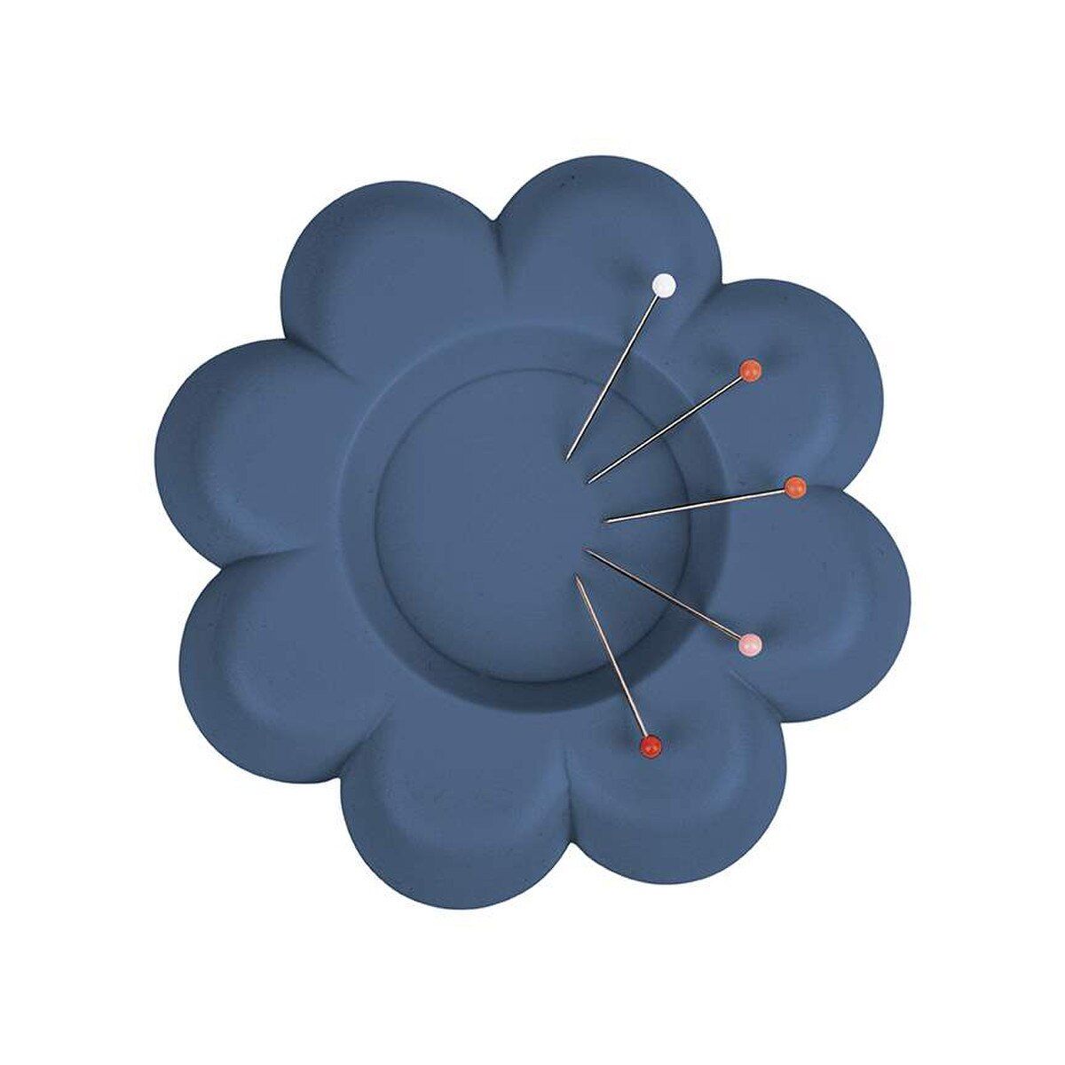 Magnetic Dish, DENIM BLUE Flower Power for Pins by Lori Holt