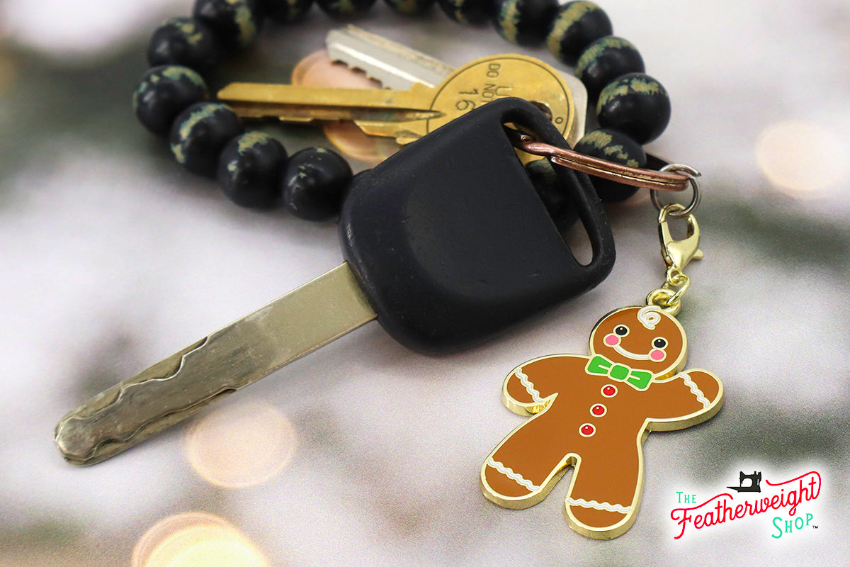 Enamel Charm Zipper Pull - GINGERBREAD Script & MAN by Cathe Holden